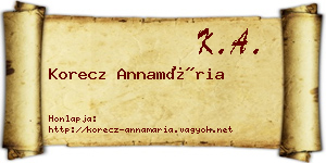 Korecz Annamária névjegykártya