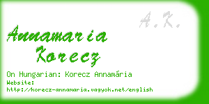 annamaria korecz business card